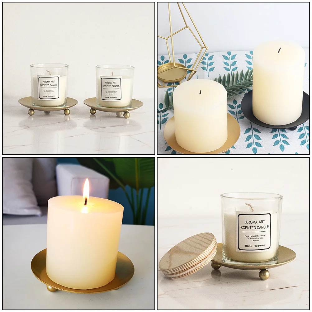 

1Pcs Golden Iron Tray Table Base Heat Resistant Non-Deform Round Beads Party Wedding Storage Decorative Tea Dessert Tray