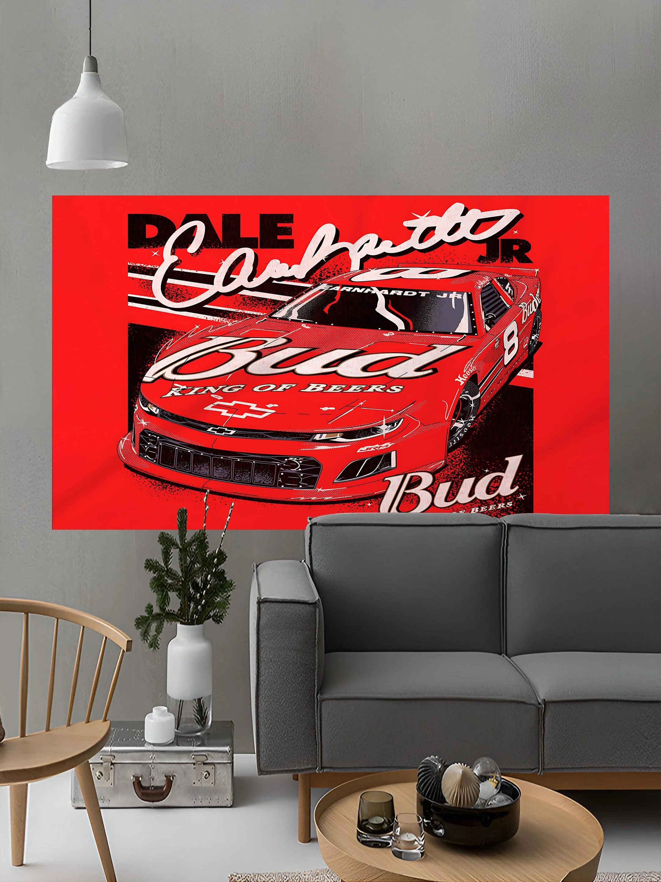 B-Budweisers Bud Racing Car Flag Funny Flags for Bedrooms Garage Decoration Decorative Home Objects Advertising Barber Shop Hang