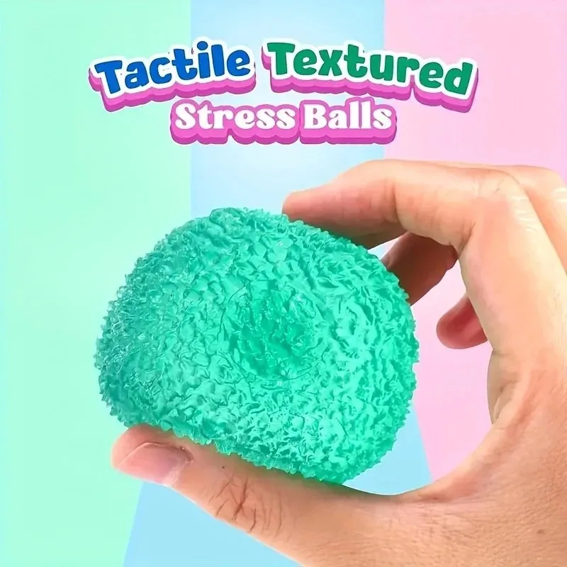 Bolas antiestrés blandas con textura Multicolor, Bola de hielo, juguete para apretar para niños y adultos, juguete sensorial silencioso, regalo de Navidad y Halloween