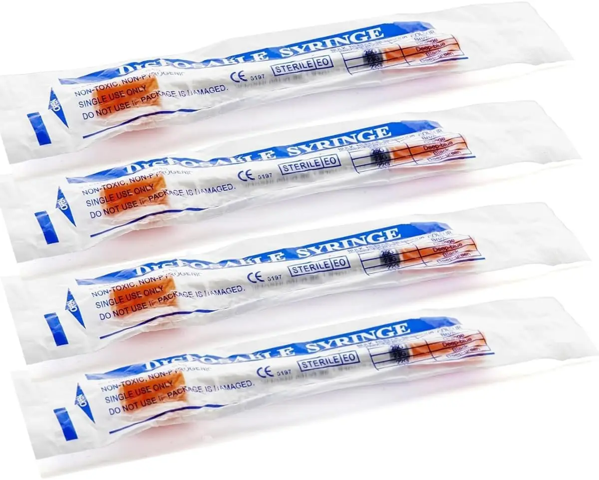 100 STKS 1 ml U-100 Insuline Spuit - 31G 8mm Naald voor Huisdieren, Vogels, DIY - ✓ Steriel ✓ Wegwerp ✓ Individueel verzegeld