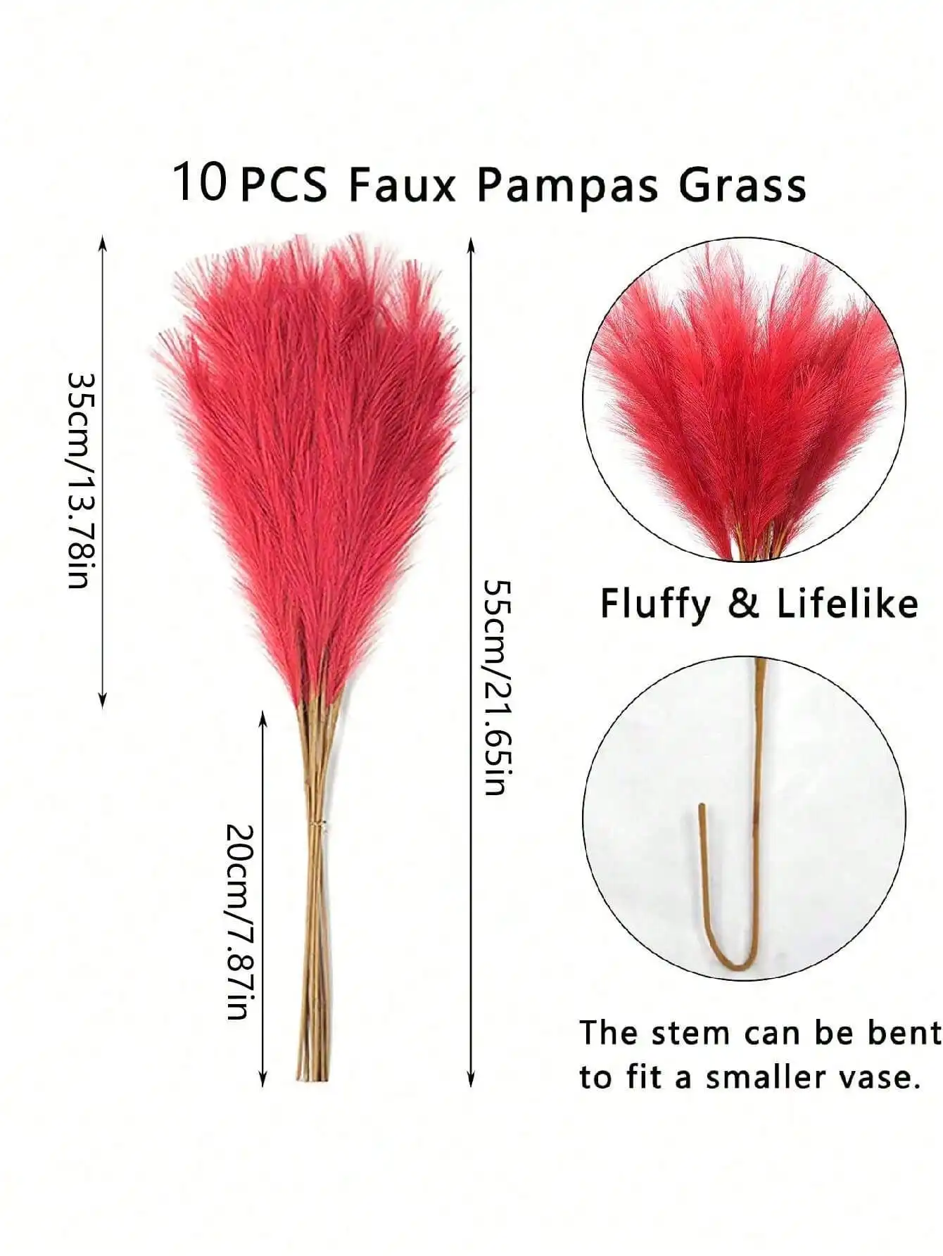 Red Artificial Reeds for Wedding Party Decoration