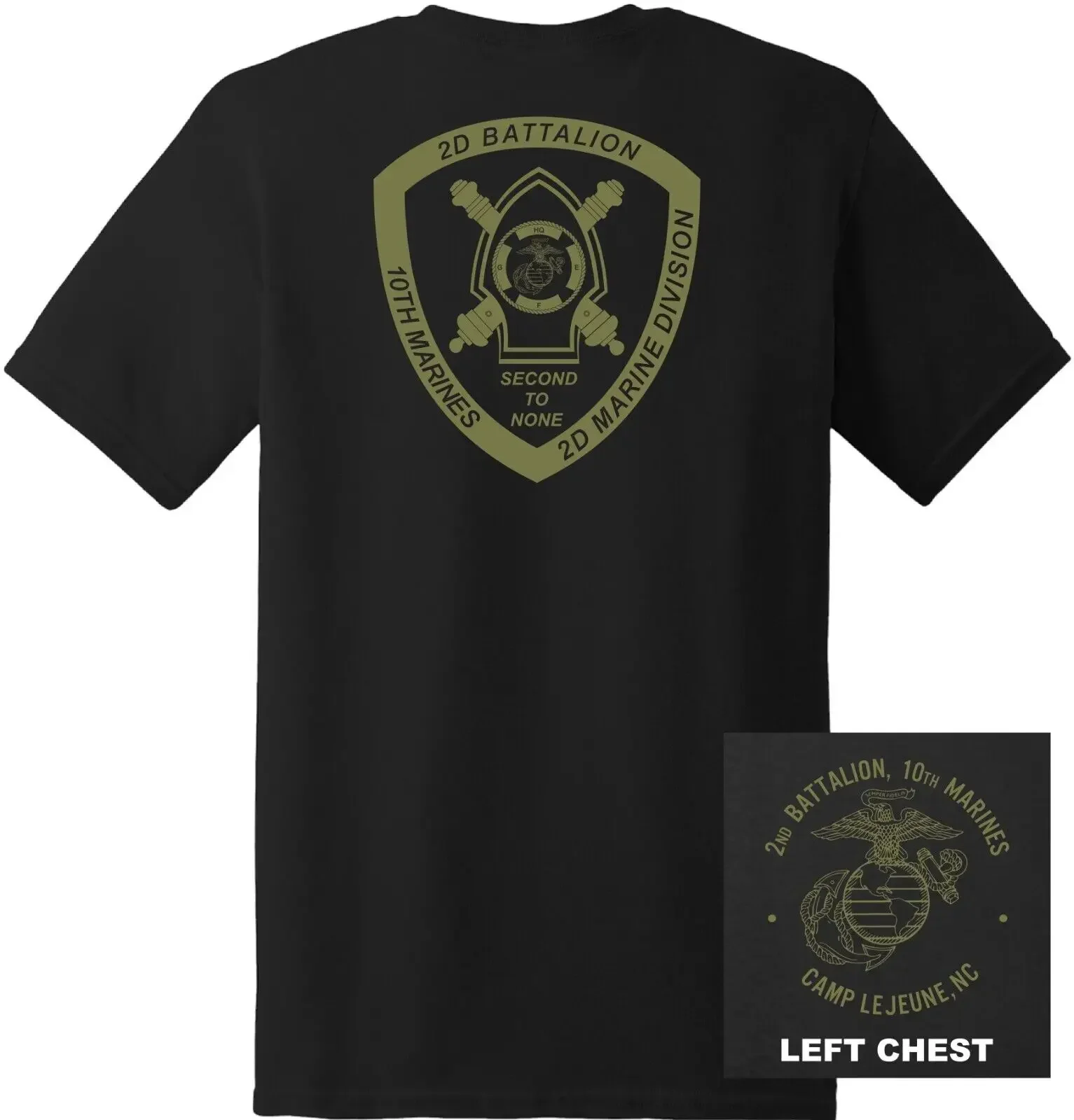 US Marine Corps - 2nd Battalion 10th Marine Regiment T-Shirt 100% Cotton O-Neck Short Sleeve Summer Casual Mens T-shirt