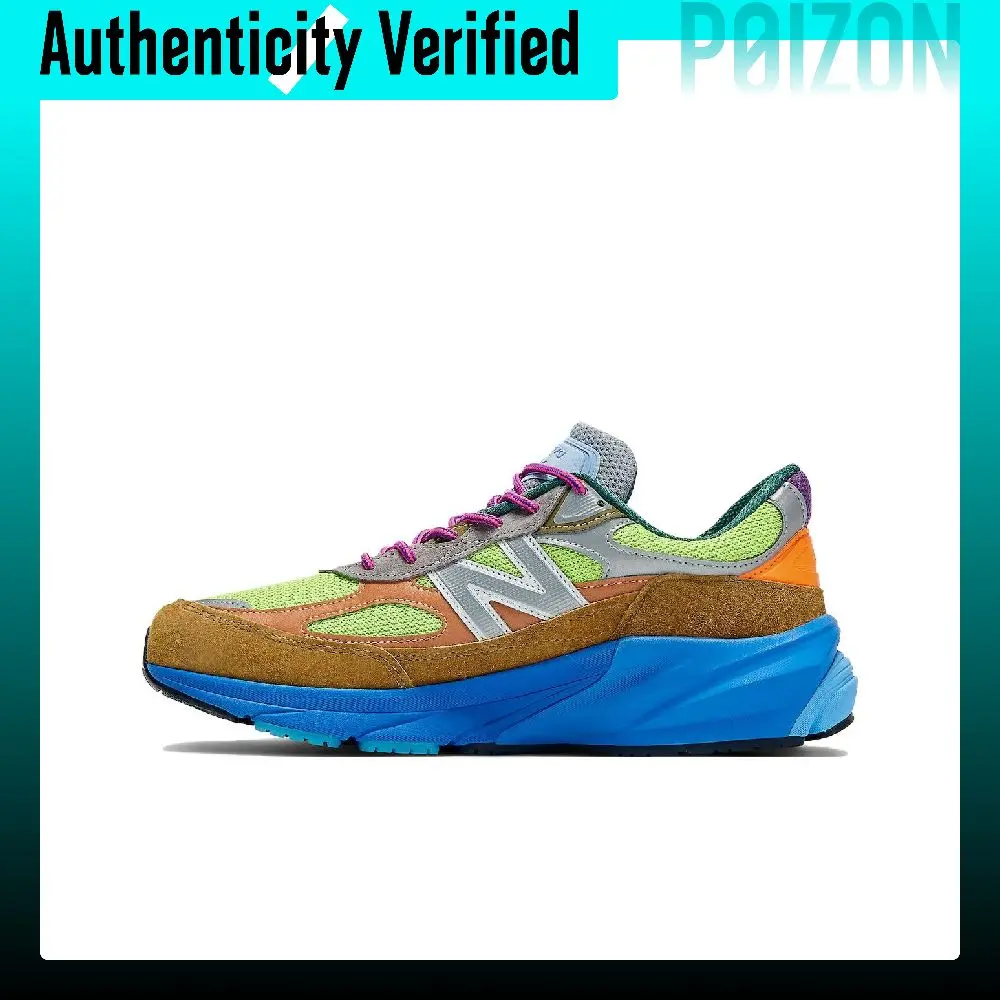 New Balance NB 990 V6 Running Shoes Unisex Low-top Brown/Neon Green M990AB6