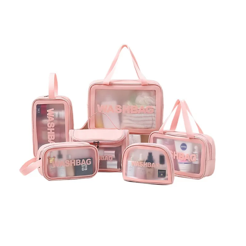 Bolsas de almacenamiento transparentes de PVC, organizador de viaje, bolsa de maquillaje transparente, bolsa de cosméticos de esteticista, estuche