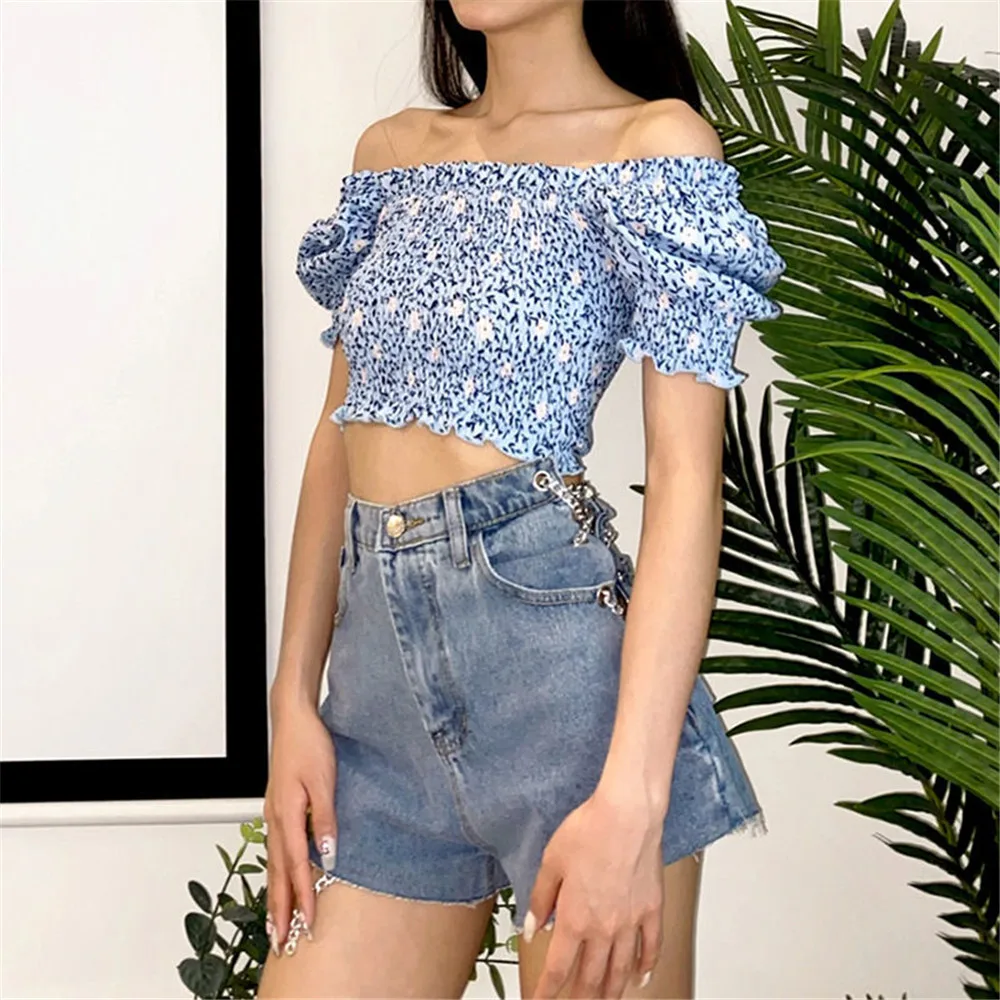 Retro careful machine chain side hollowed out high waisted fashionable jeans for women's straight leg slimming casual shorts