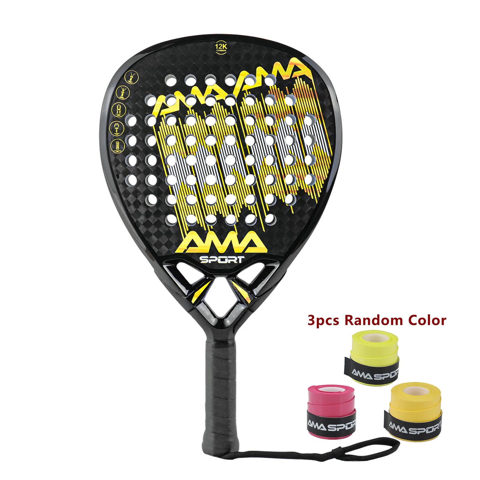 

FC/3k/12k/18k Padel Rackets Lightweight Surface Frosted Treatment High Quality Paddle Tennis Racket For Beginner