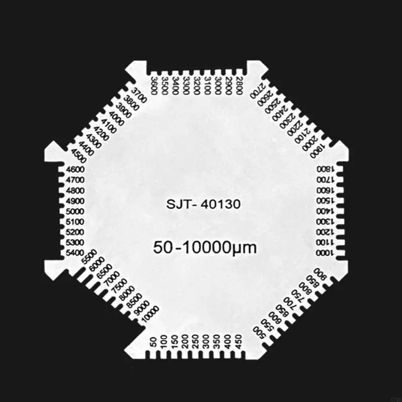 

37ME Professional Octagonal Wet Film Comb Thickness Gauge Card 50-10000um Measurement