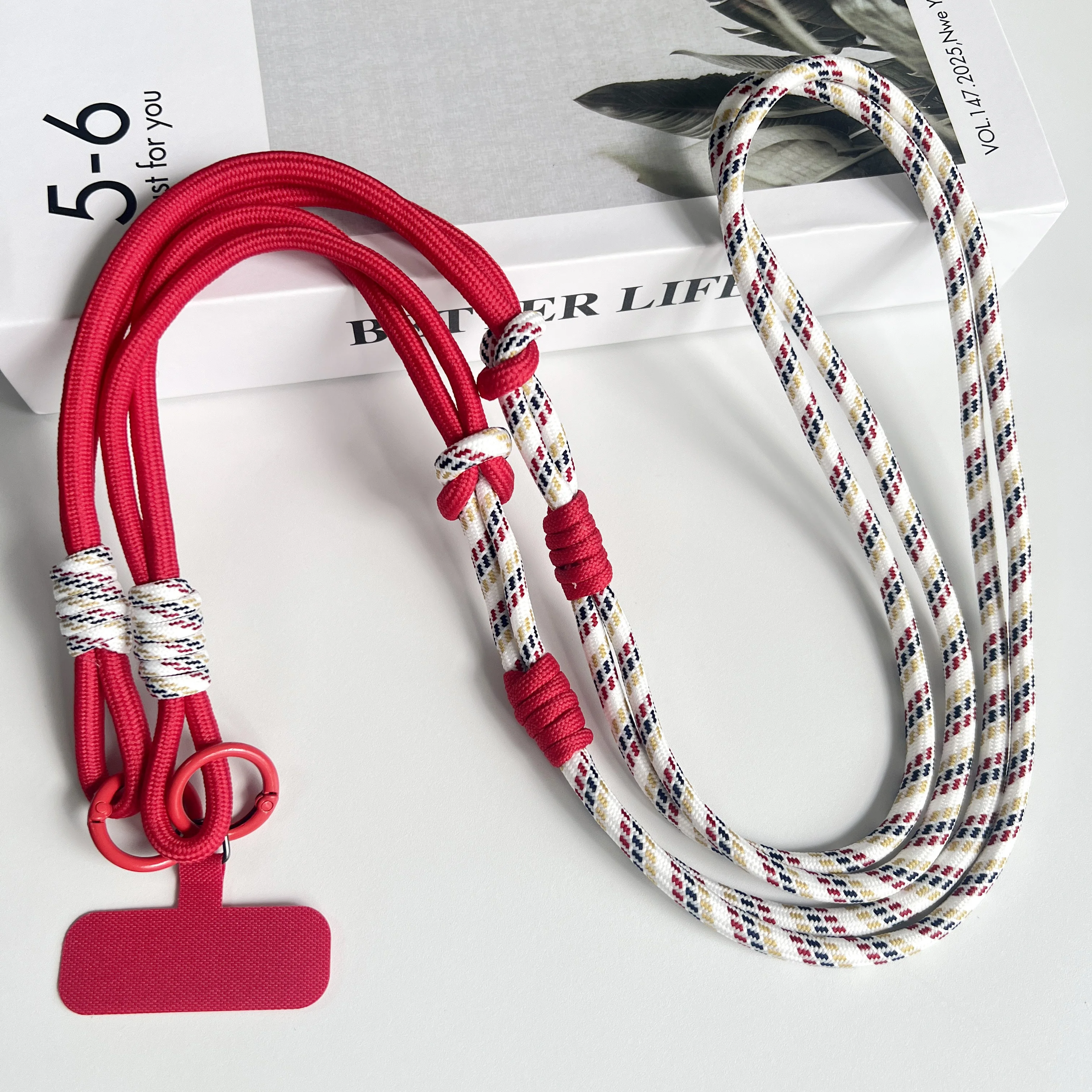 Picture 4: Personalized Trend Double Color Mobile Phone Yun Universal Lanyard Diagonal Span Rope Shoulder Strap Rope Fashion Safety Rope