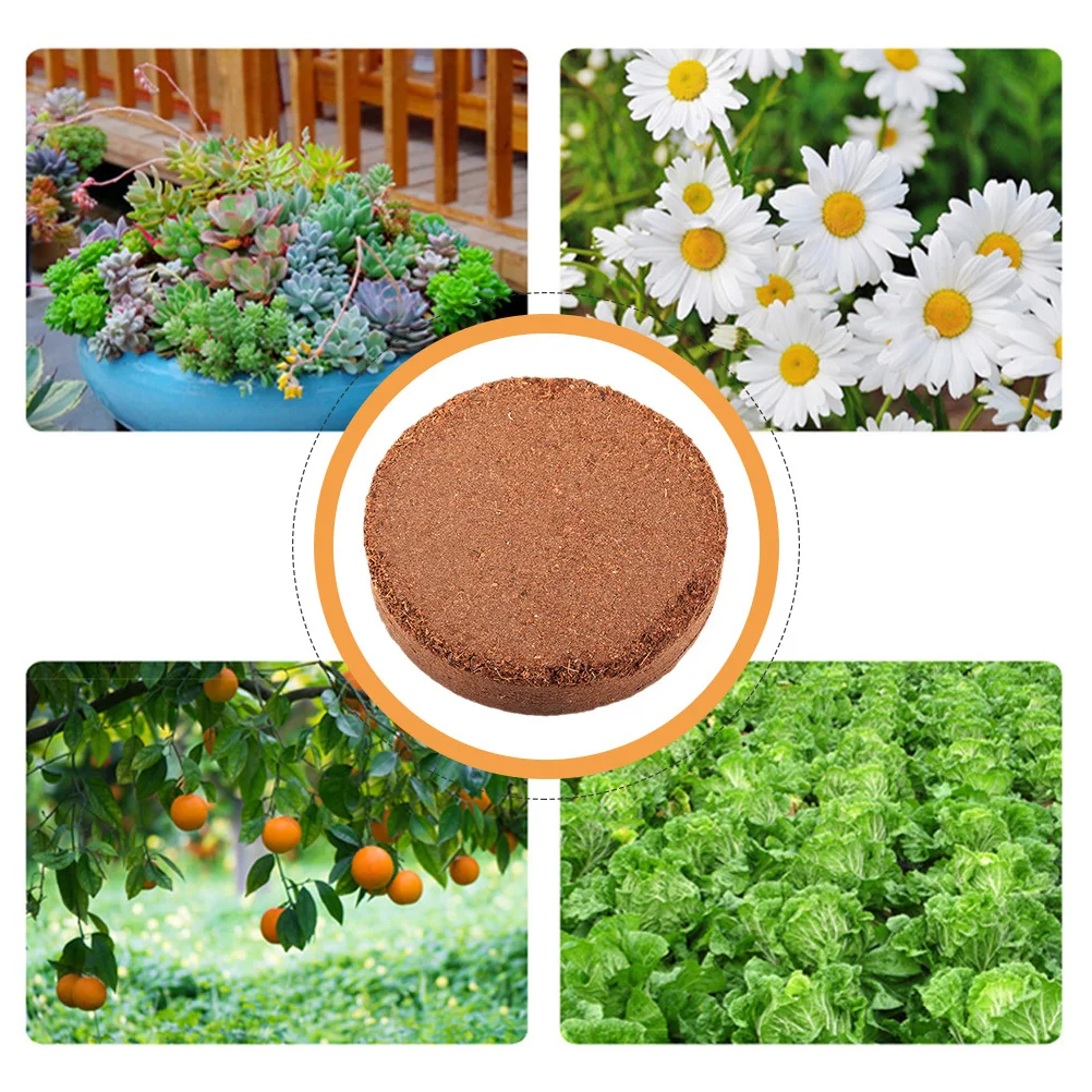 

4Pcs Nutrient Soil Block Premium Compressed Peat Pellets for Indoor Outdoor Gardening Planting Transplanting Soil High