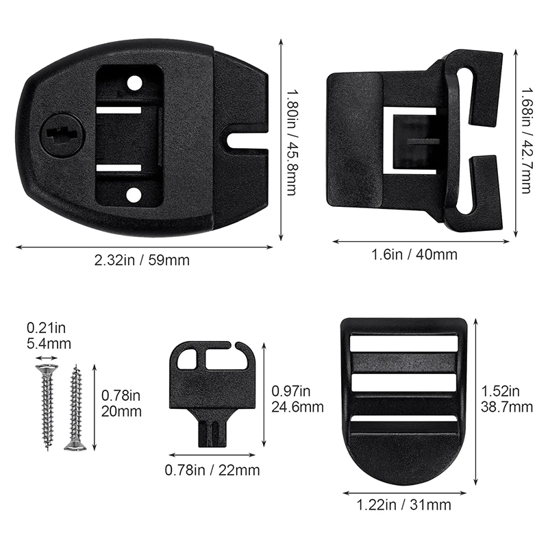 Spa Hot Tub tampa quebrada Trava Repair Kit, Bloqueio Slot Travas de Substituição, Clipe de Bloqueio com Chaves e Parafusos, 8 Conjuntos