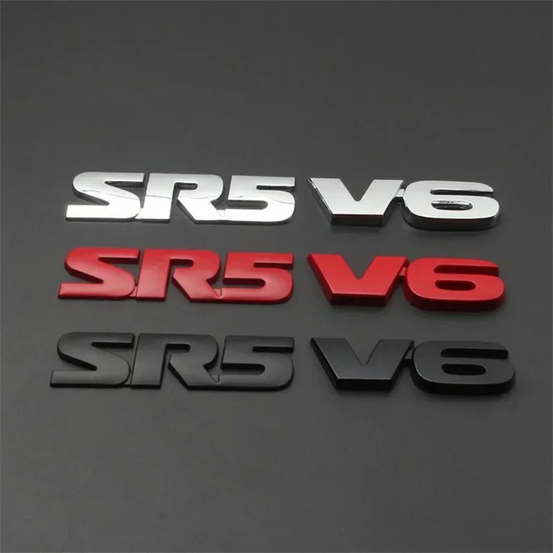 V6 RS5 Logo Car Rear Emblem Sticker for Toyota Tacoma Avensis Auris Hilux Reiz Crown Auto Body Badge Decal Exterior Accessories