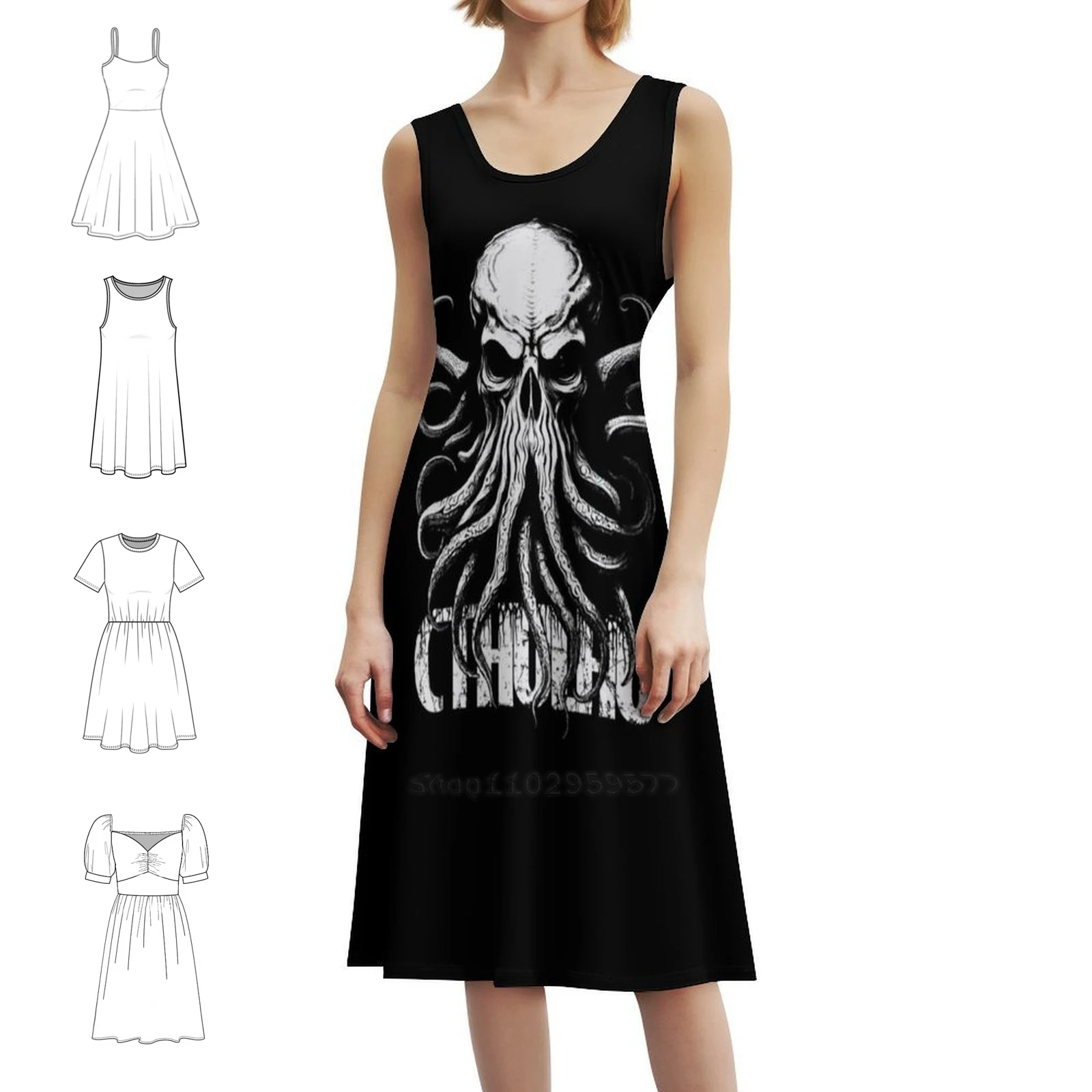 

Copie De Copie De Copie De Cthulhu Шикарное платье в стиле бохо Элегантное модное пляжное свадебное платье Igorartwork The Call Of Cthulhu