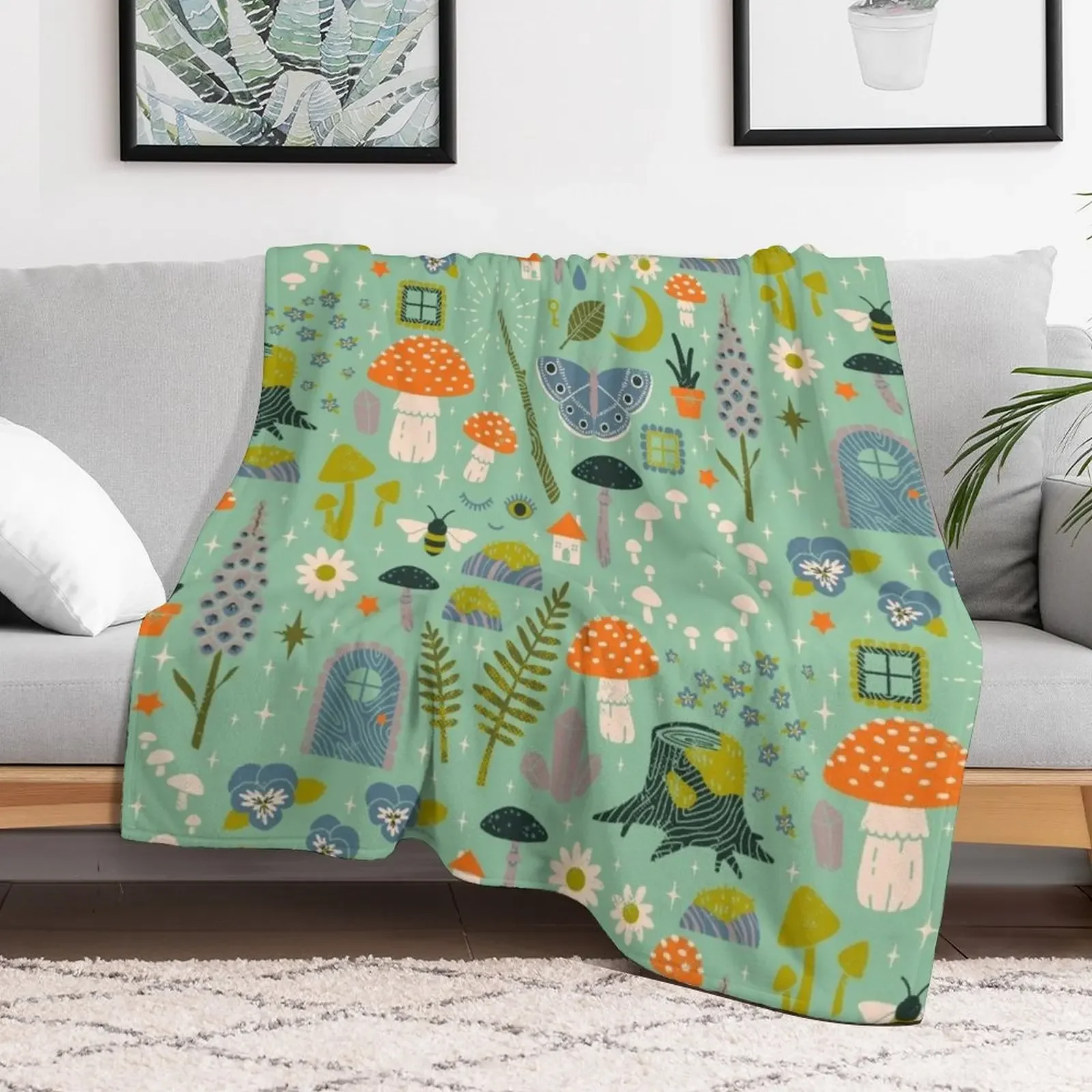 Fairy Garden Throw Blanket blankets and throws Travel Weighted Winter beds Blankets