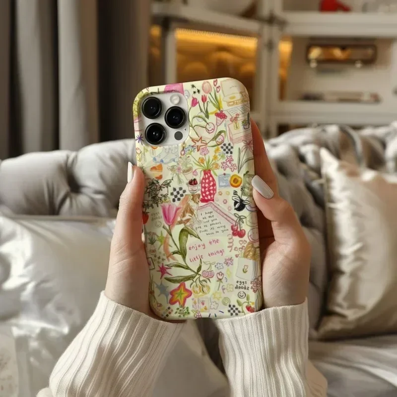 Yellow Flowers Collage  Phone Case For IPHONE 16 15PRO MAX 14 13 12 11 Acrylic TPU Two in one magnetic Mobile Phone Cases