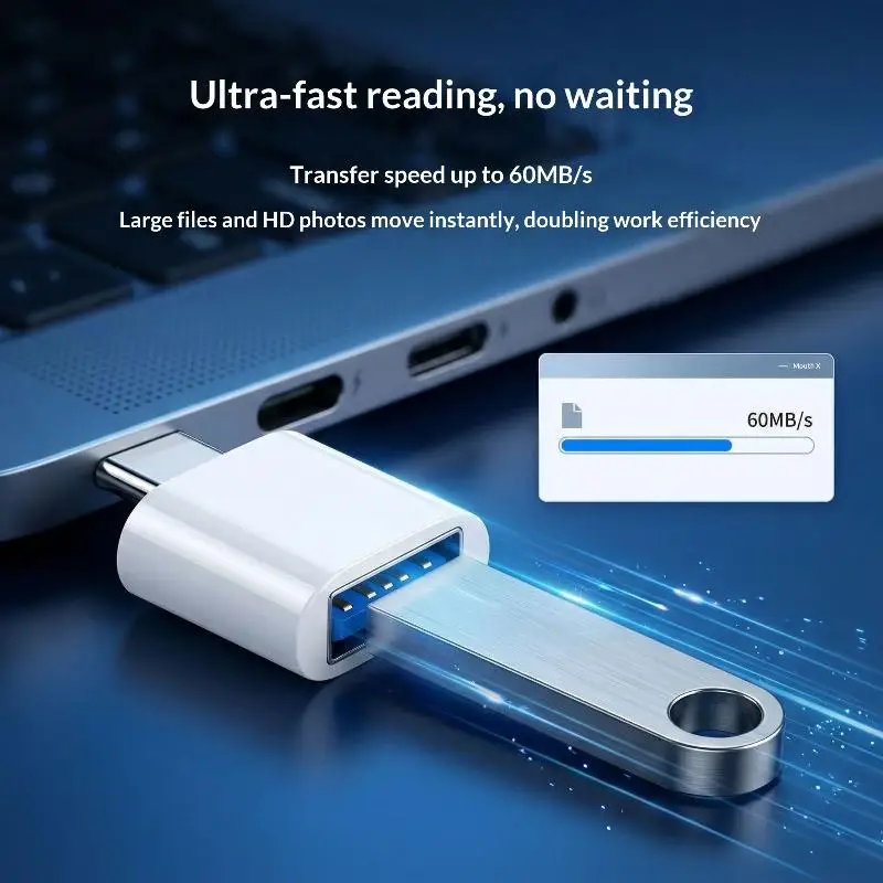 1Pcs USB Female To Type-C Male Fast Charging Adapter OTG USB-C For Smartphones Laptops Car USB To Type-C Adapter