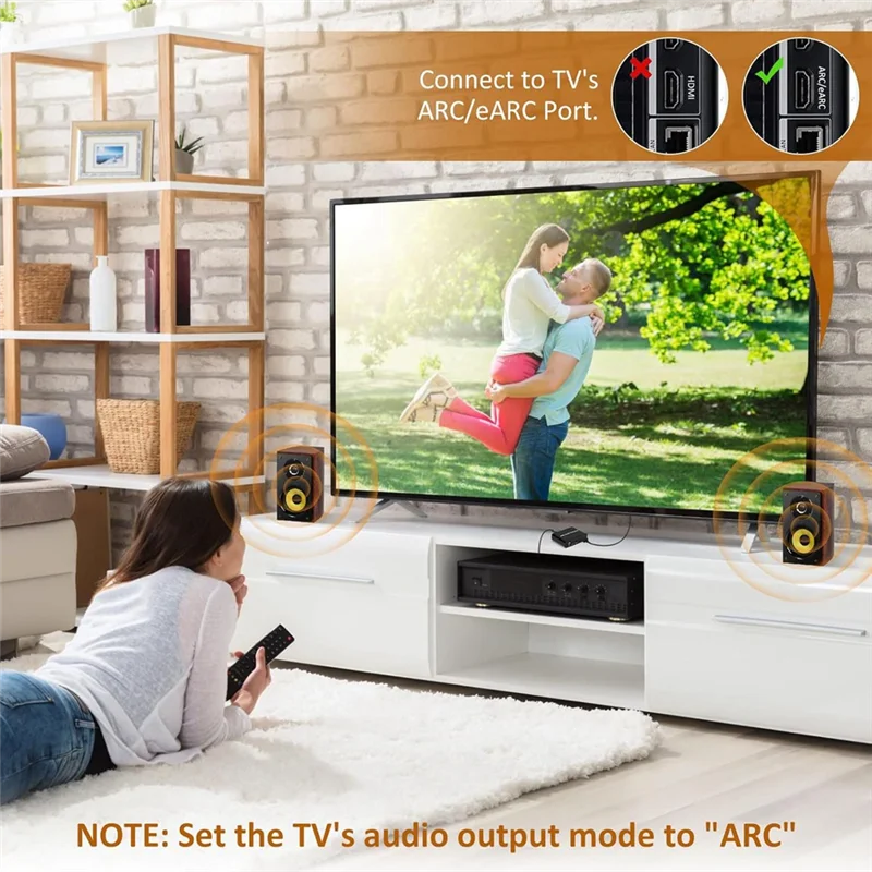 Аудиоконвертер AA60-ARC, 192 кГц/ARC в оптический/коаксиальный/RCA/3,5 мм разъем для телевизора/проектора/динамика/саундбар/усилителя