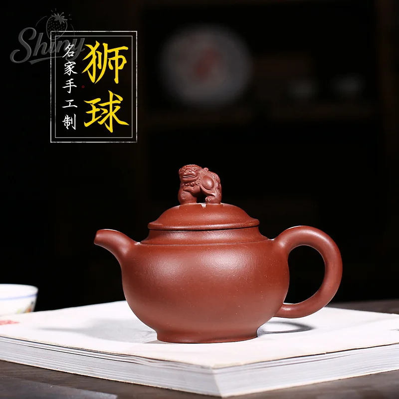 

Famous Handmade Original Mine High-grade Purple Sand Pot Lion Ball God Beast Creative Models Teapot Kung Fu Tea Set