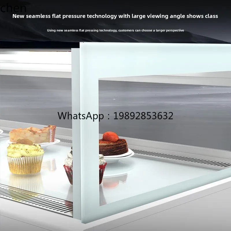 ตู้โชว์เค้ก ZS ชั้นเดียว มุมฉาก ตะวันตก สำหรับขนมหวาน ผลไม้ แช่เย็น แช่แข็ง