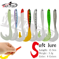 WALK FISH 4PCS 12.5cm 5.5g Jigging Aritificial Silicone Lures Wobblers Fishing Lure Shad T-tail Soft Bait Bass Pike Fishing