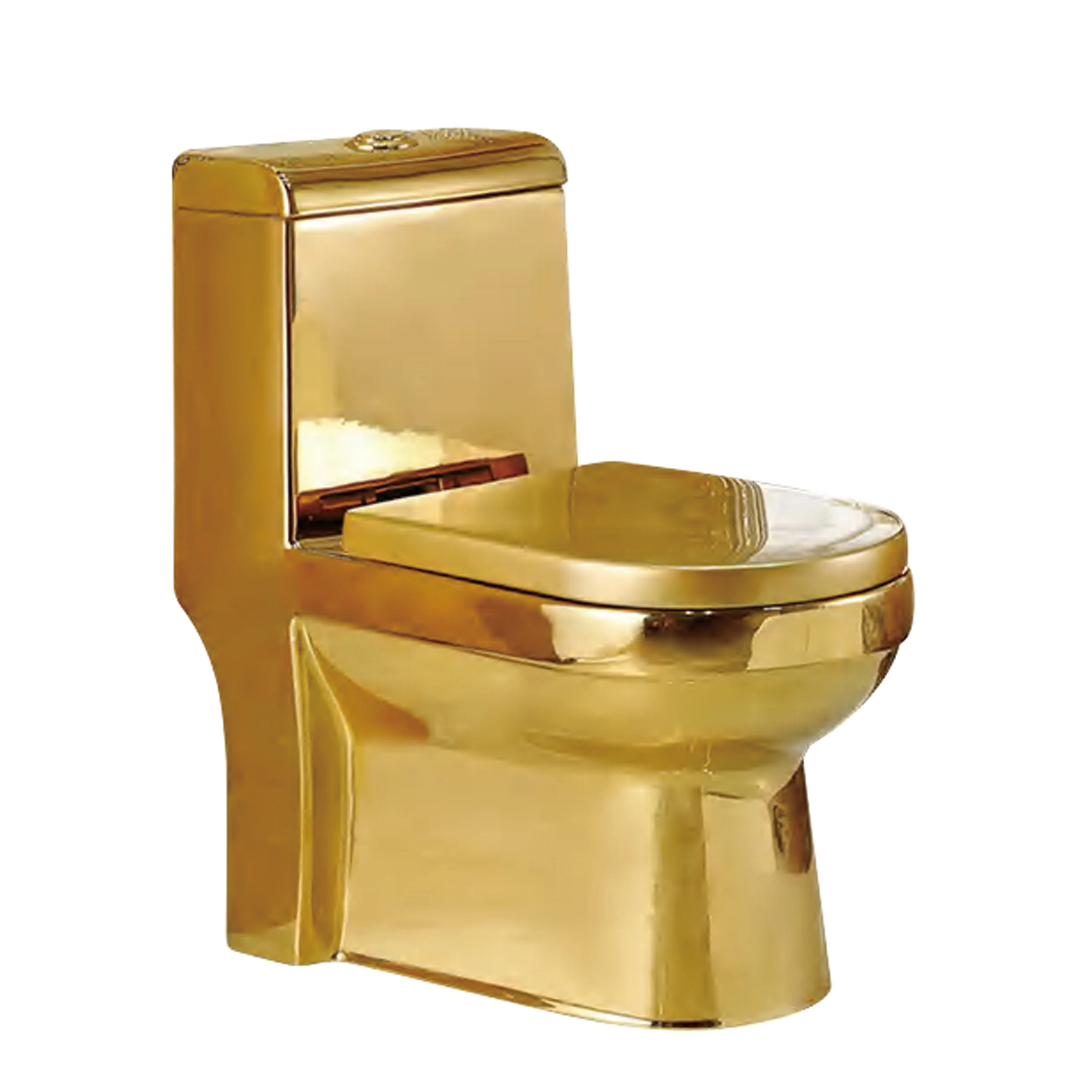 300mm Luxury Gold Bathroom Set Modern One-Piece Commode Toilet Bowl with Sanitary Ware Bidet and Washdown for Lavatory Use