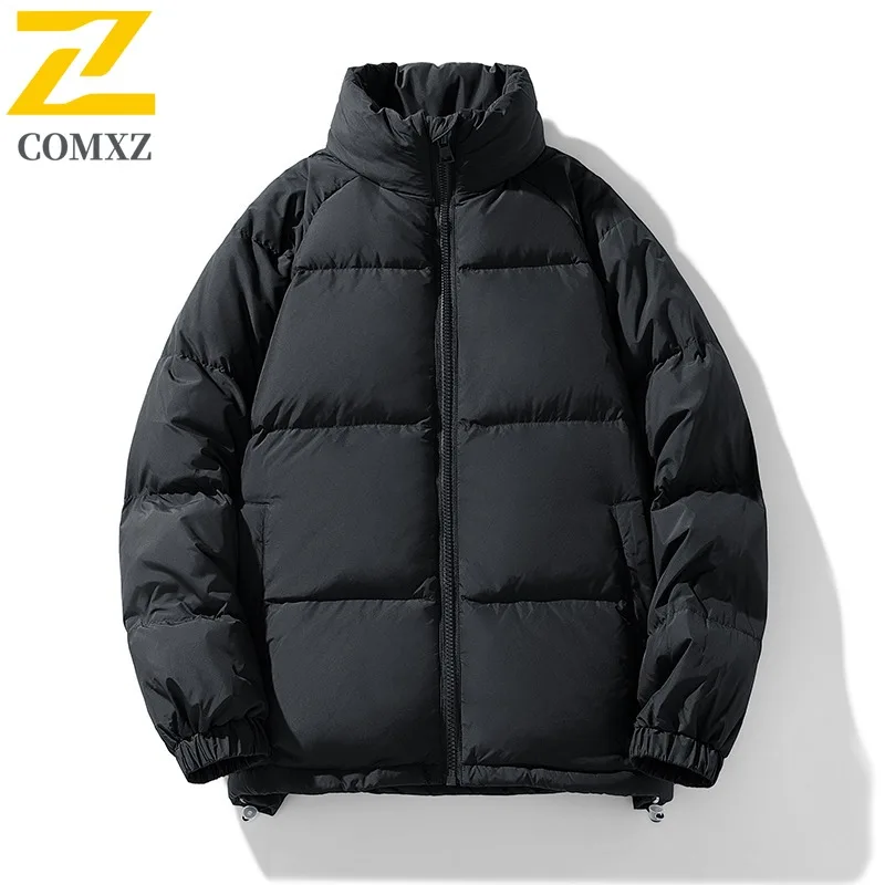 COMXZ Men Bread Jacket 2025 Short New Minimalist Ski Camping Warm Windproof Daily Padding Coat Versatile Urban Winter Jackets