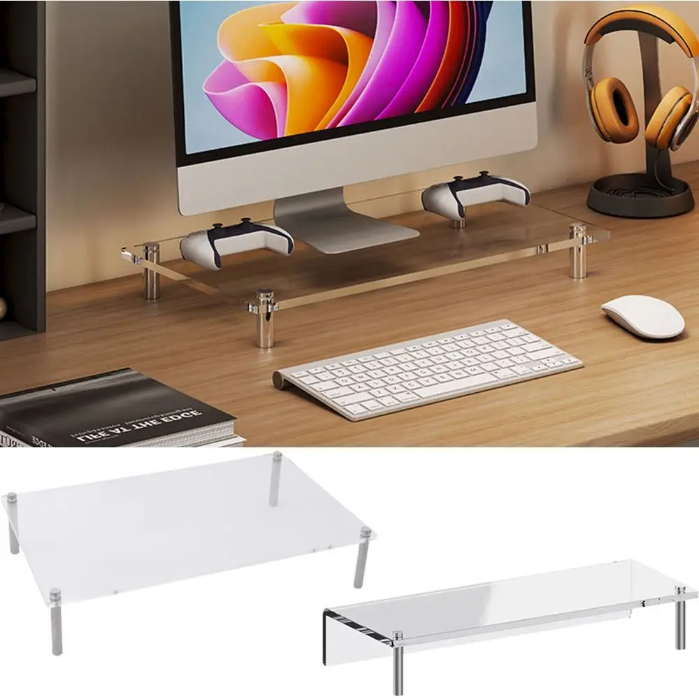 

Space-Saving Acrylic Computer Stand Protect Neck Comfortable Viewing Height Clear Laptop Riser Large Load Bearing