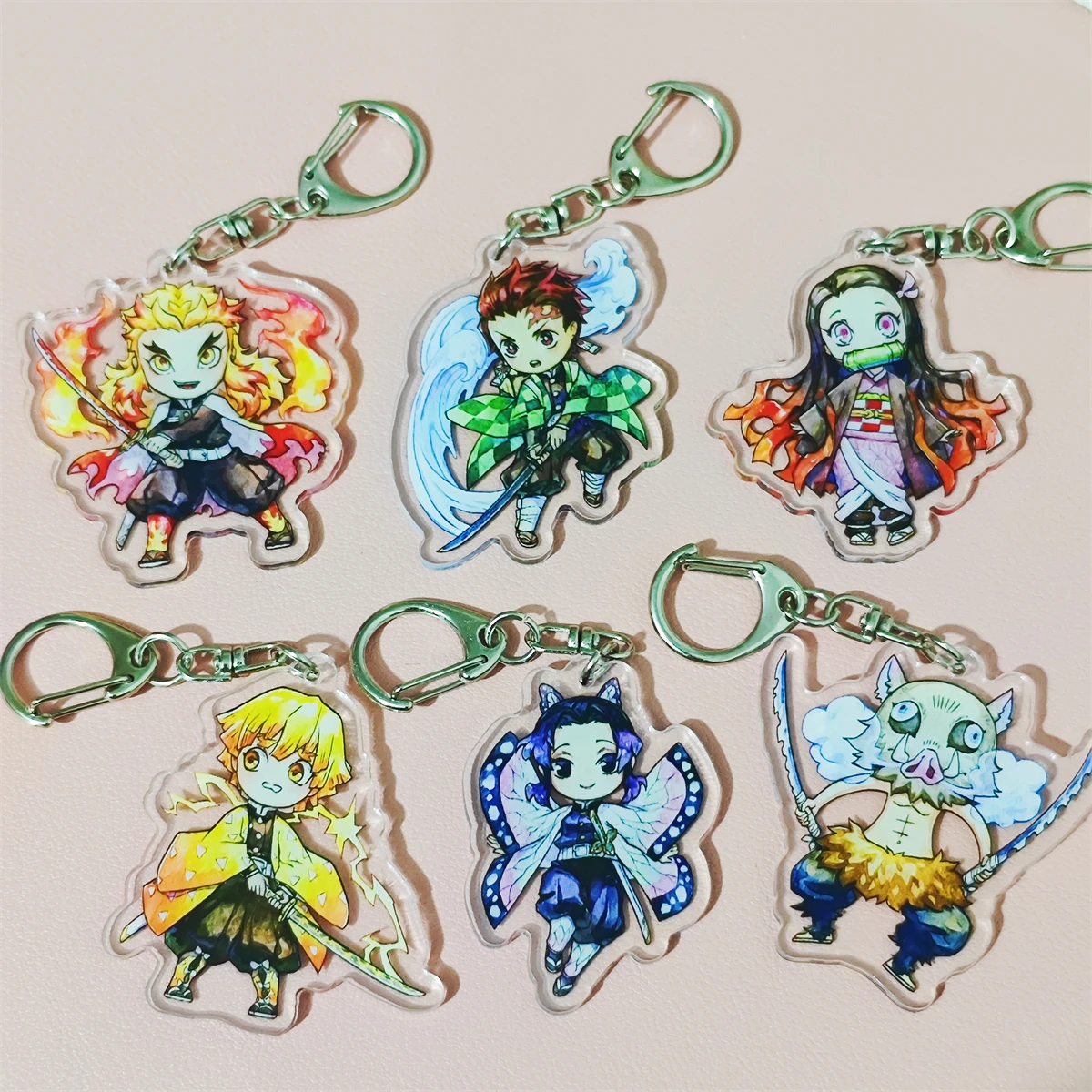 Anime GOODS Acrylic Keychain cute y2k Demon Slayer keychain for bag keys car key bag backpack collection display accessories