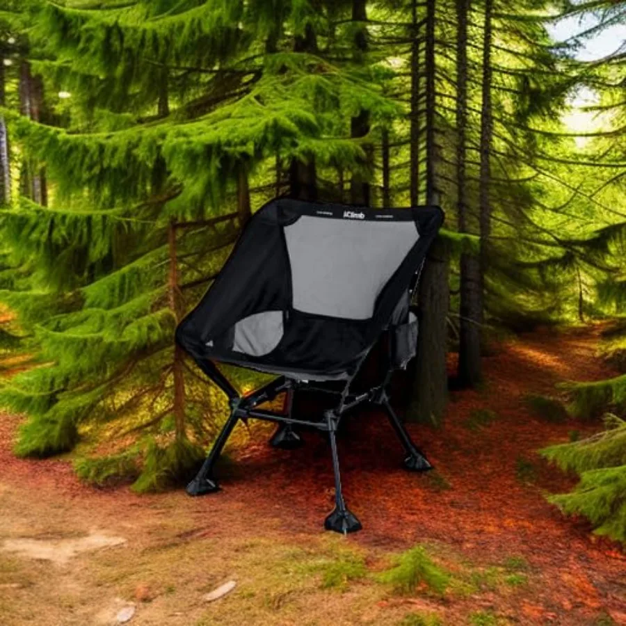 Cadeira de praia dobrável de acampamento compacta ultraleve com pés grandes antiderrapantes para aventuras ao ar livre, ideal para parque de acampamento de praia