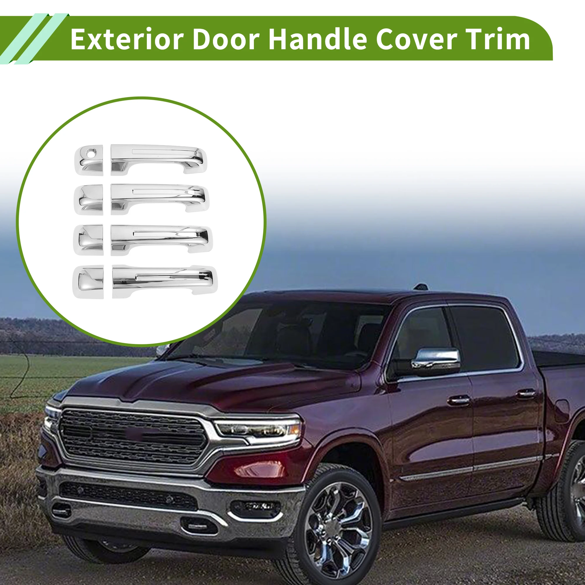 

Накладка на внешнюю дверную ручку UXCELL для Dodge Ram 1500 2019-2024 ABS, 1 комплект