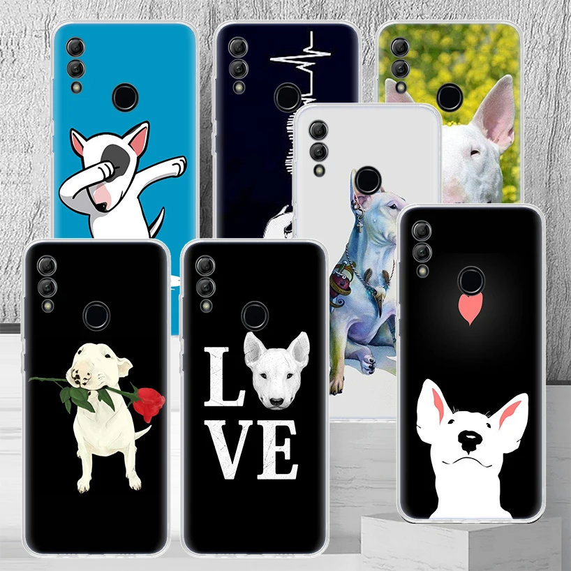 Bull Terrier Dog Puppies Phone Case Capa For Huawei Honor 9 10 Lite 9X 8X 8A 8S Y5 Y6 Y7 Y9 P Smart Z 2019 1020i Pattern Coque C