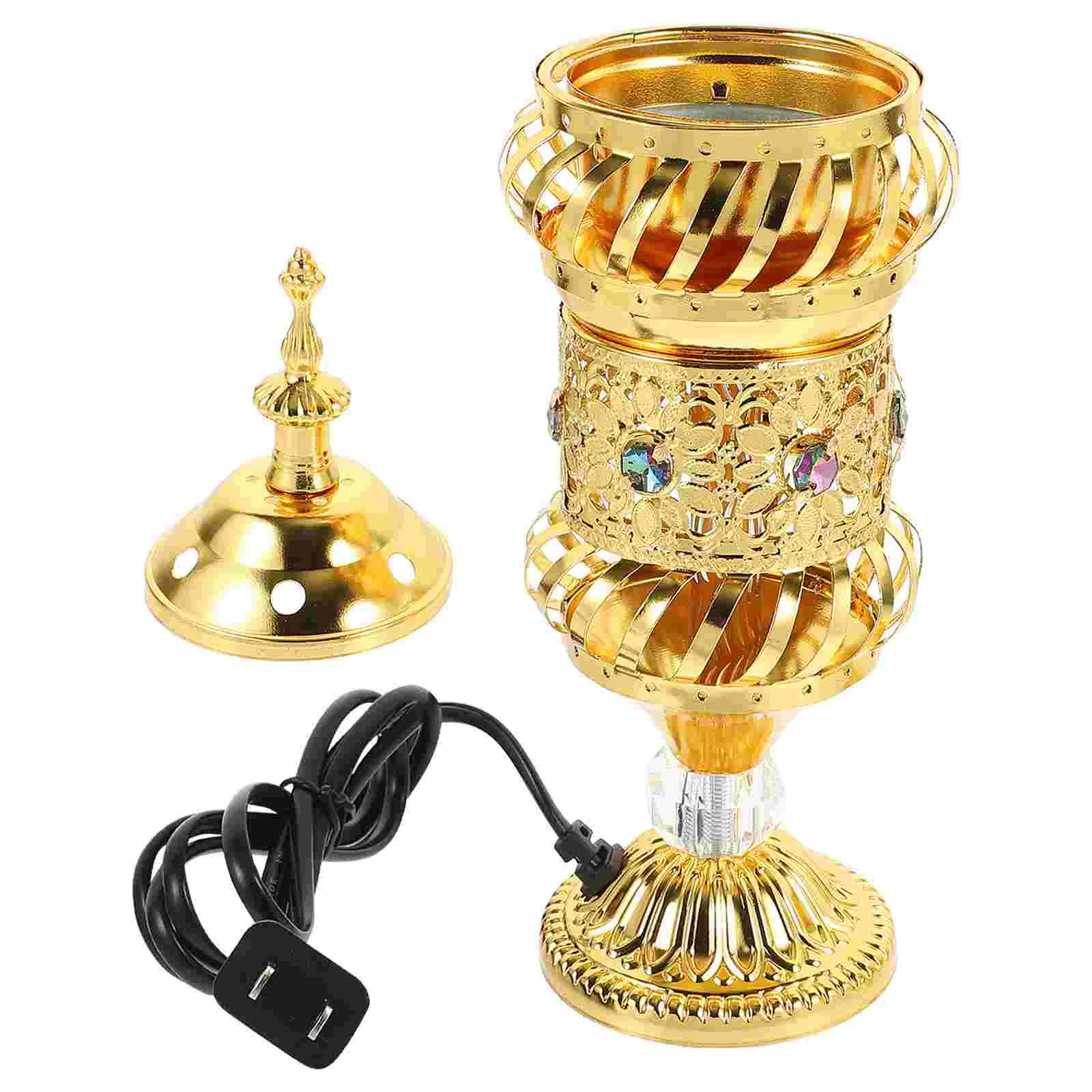 

1PCS Electric Incense Burner Metal Sandalwood Home Holder in Indoor nament Retro Decorative Censer for Decoration