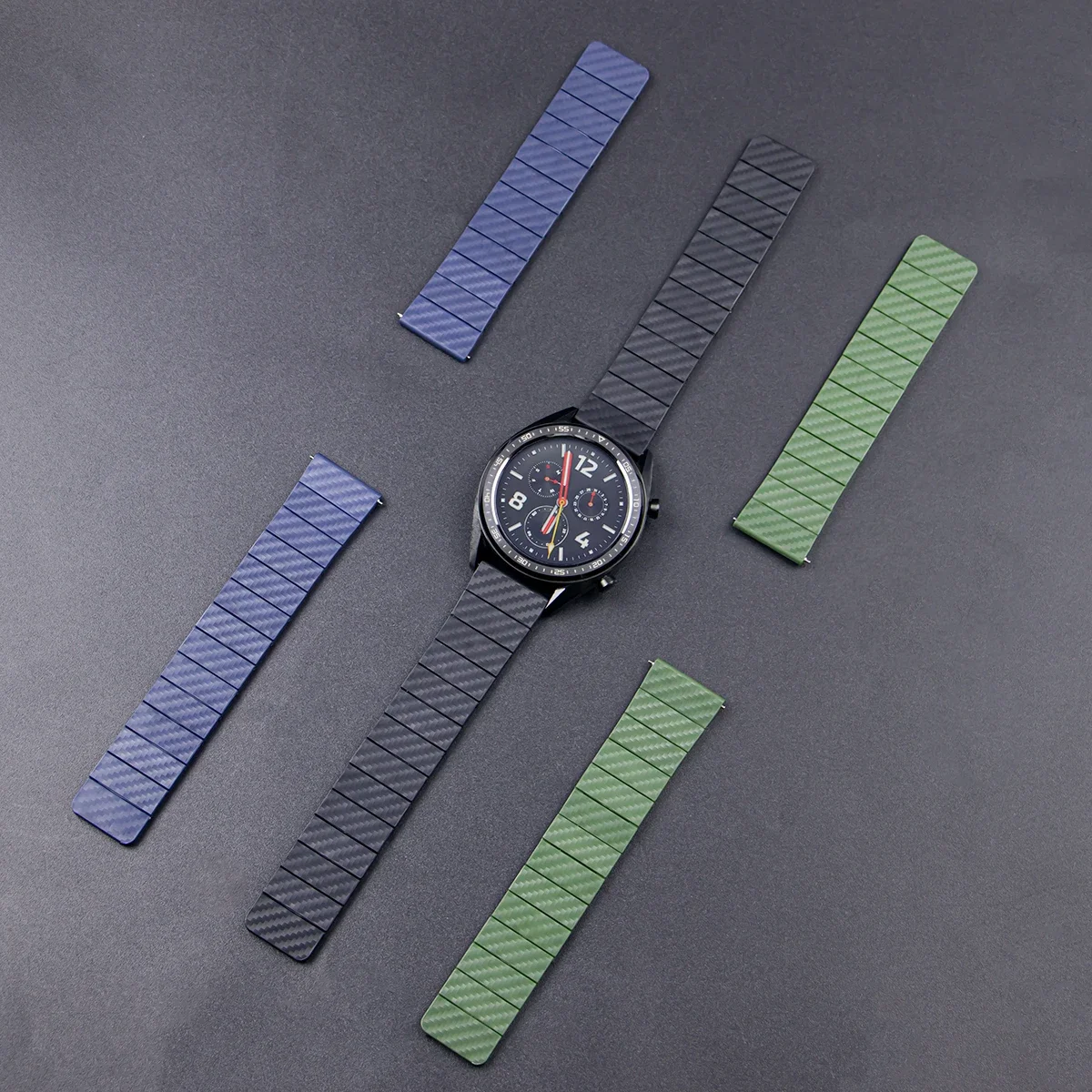 20MM Magnetic Carbon Fiber Strap for Samsung Galaxy Watch 4/5/6 Magnetic Buckle 22MM Bracelet for Huawei Watch 4 GT3 Pro Band