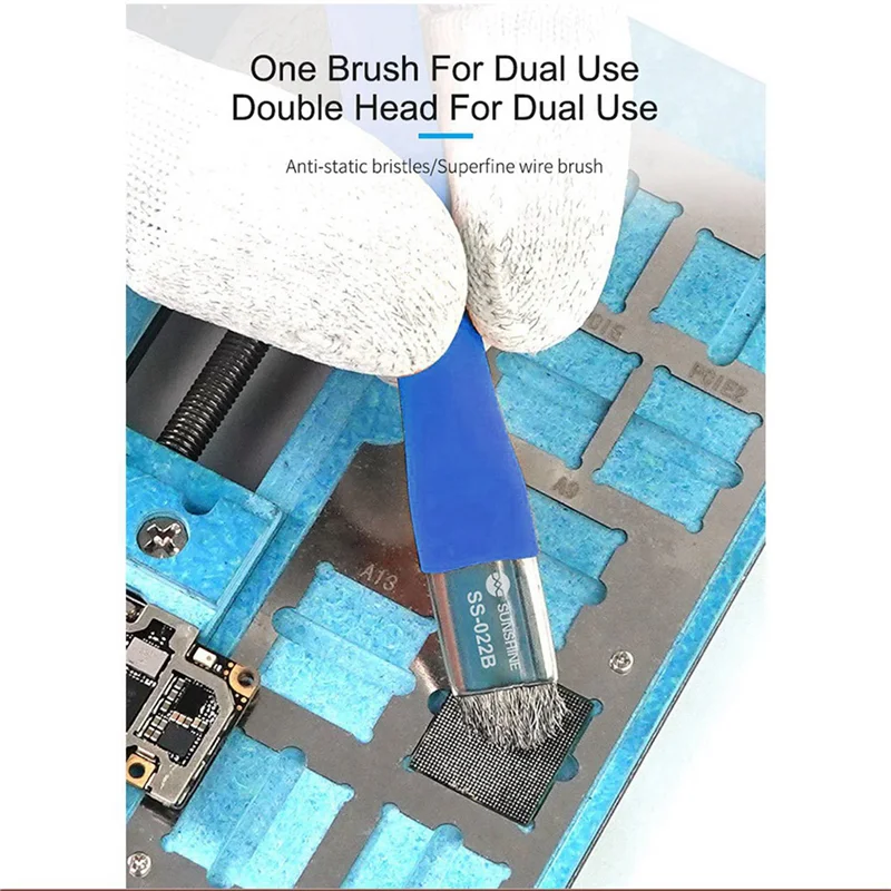

AT29-2X SS-022B Safe Brush Anti-Static Motherboard PCB Cleaning Brush For Mobile Phone Repair Tools Kit Double Head