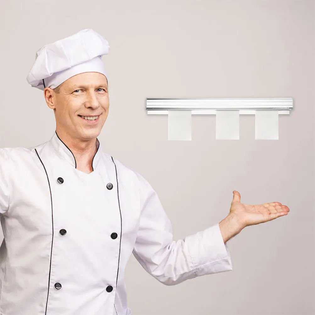 2Pcs Aluminum Alloy Kitchen Order Holder No Punch Slide Check Rack Receipt Bill Ticket Holder for Restaurant Cafe Pub Bars