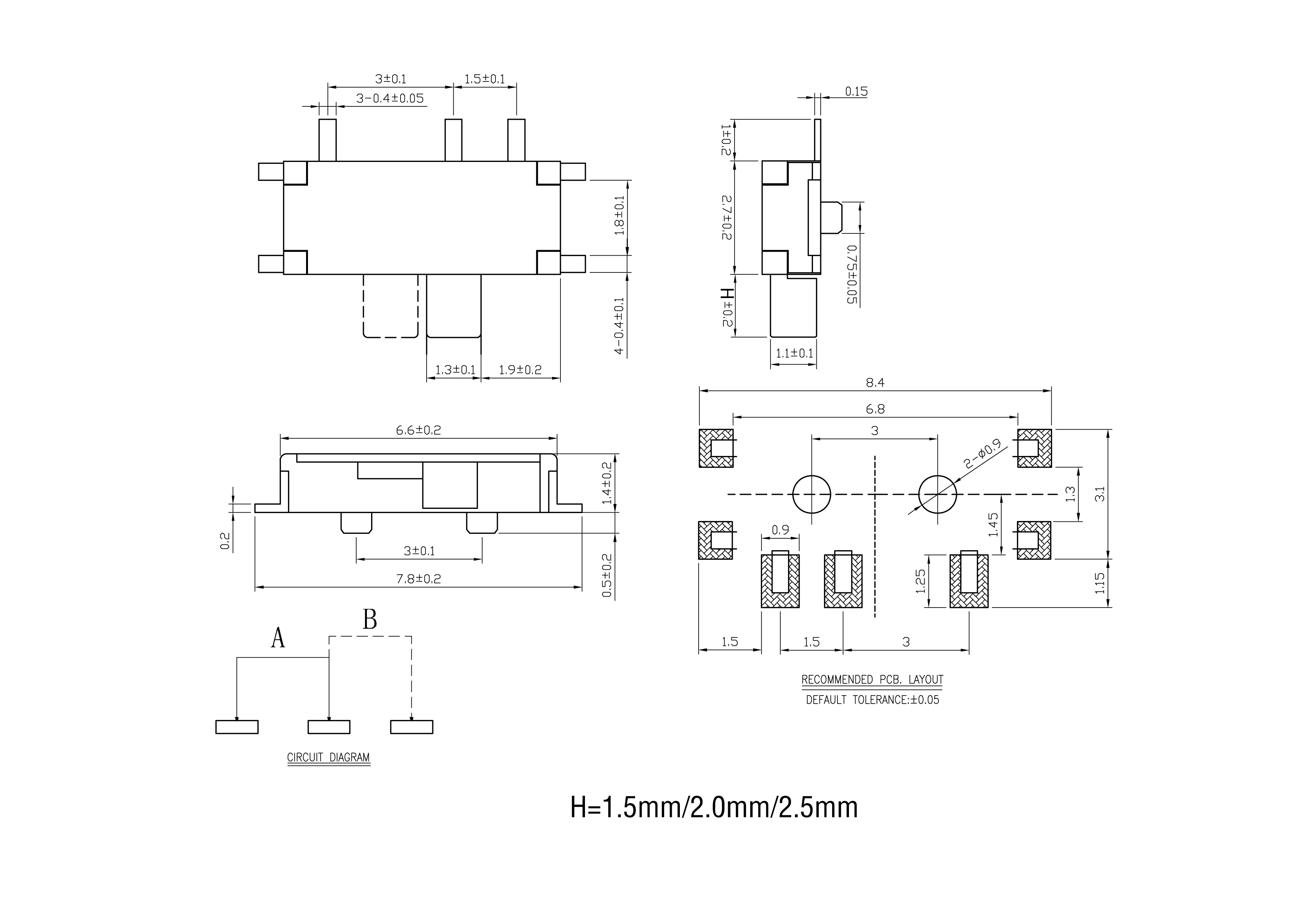 20PCS Reel Packing MSK-01A H=1.5/2/2.5MM 7Pin SMT Mini Slide Switch 2Position Micro Toggle Switch 1P2T Toy Miniature Switch