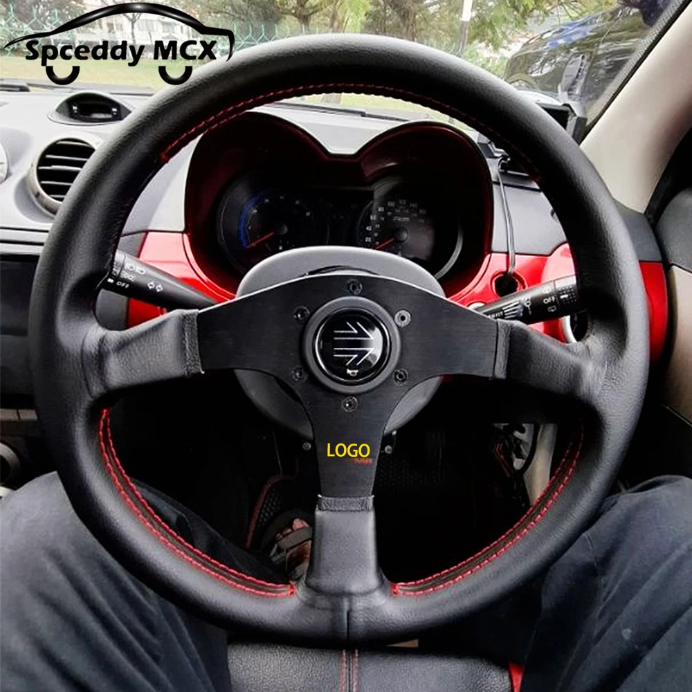 

M-Tuner 14inch Steering Wheel Real Leather JDM Car Rally Drift Steering Wheel T14 PCM241031