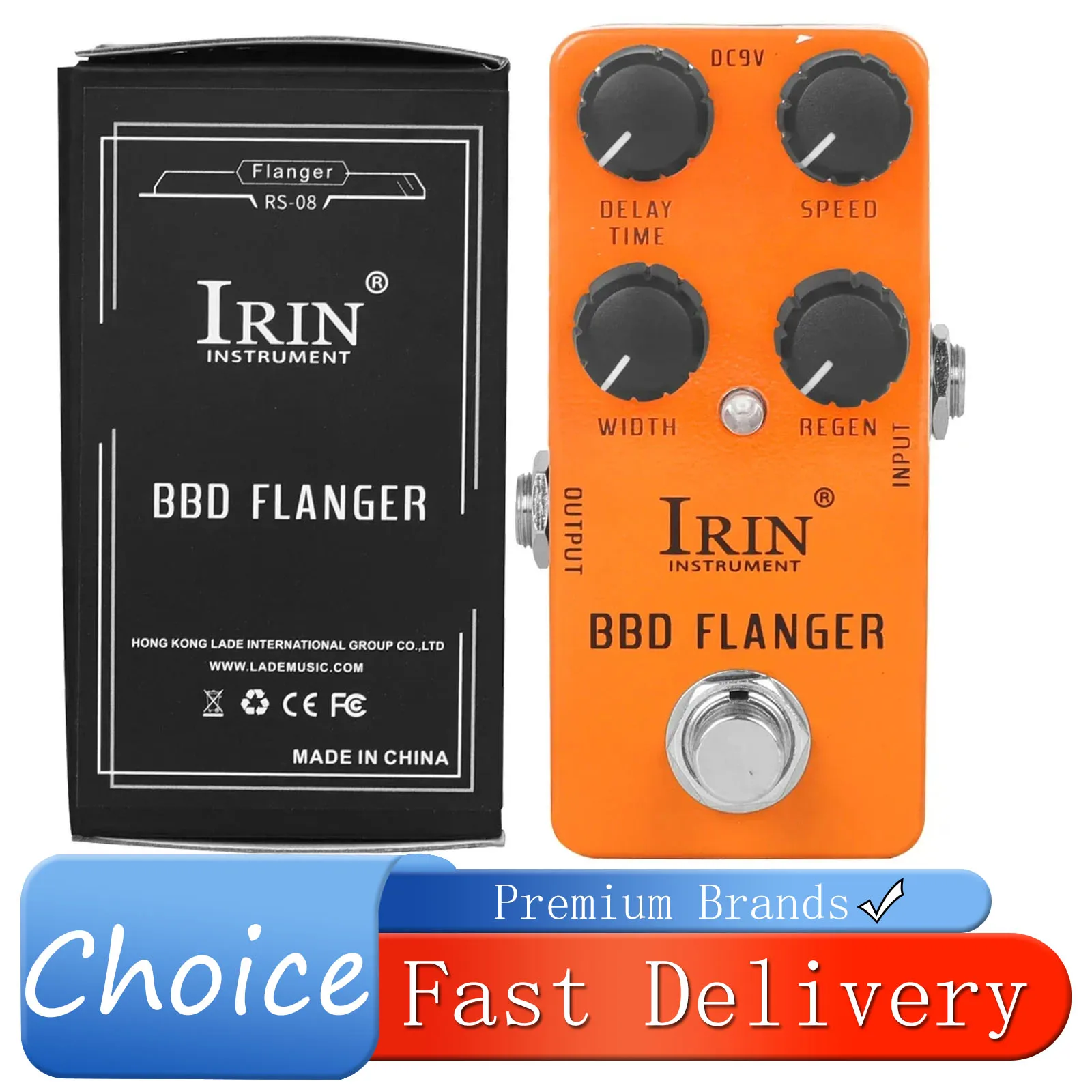 

Эффект-педаль IRIN BBD Flanger для электрогитары, эффекты металлического флангинга и изменения тембра, True Bypass, педали RS-08, аксессуары для гитары