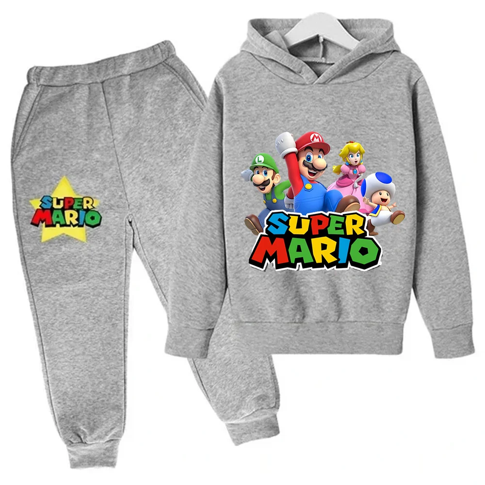 2024 Pop Super Mario Cartoon Cartoon Hoodie Pullover Casual Hoodie Covered Fall Children's Sweater 2D Printed For Boys and Girls