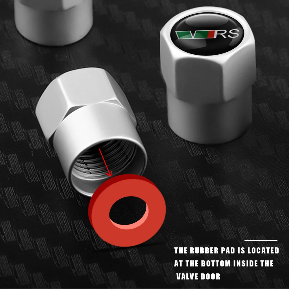 4PCS Metal Car Wheel Tire Valve Stem Covers Dustproof Cap For Skoda Octavia Rapid Fabia Superb Kodiaq Karoq Kamiq Scala VII VRS