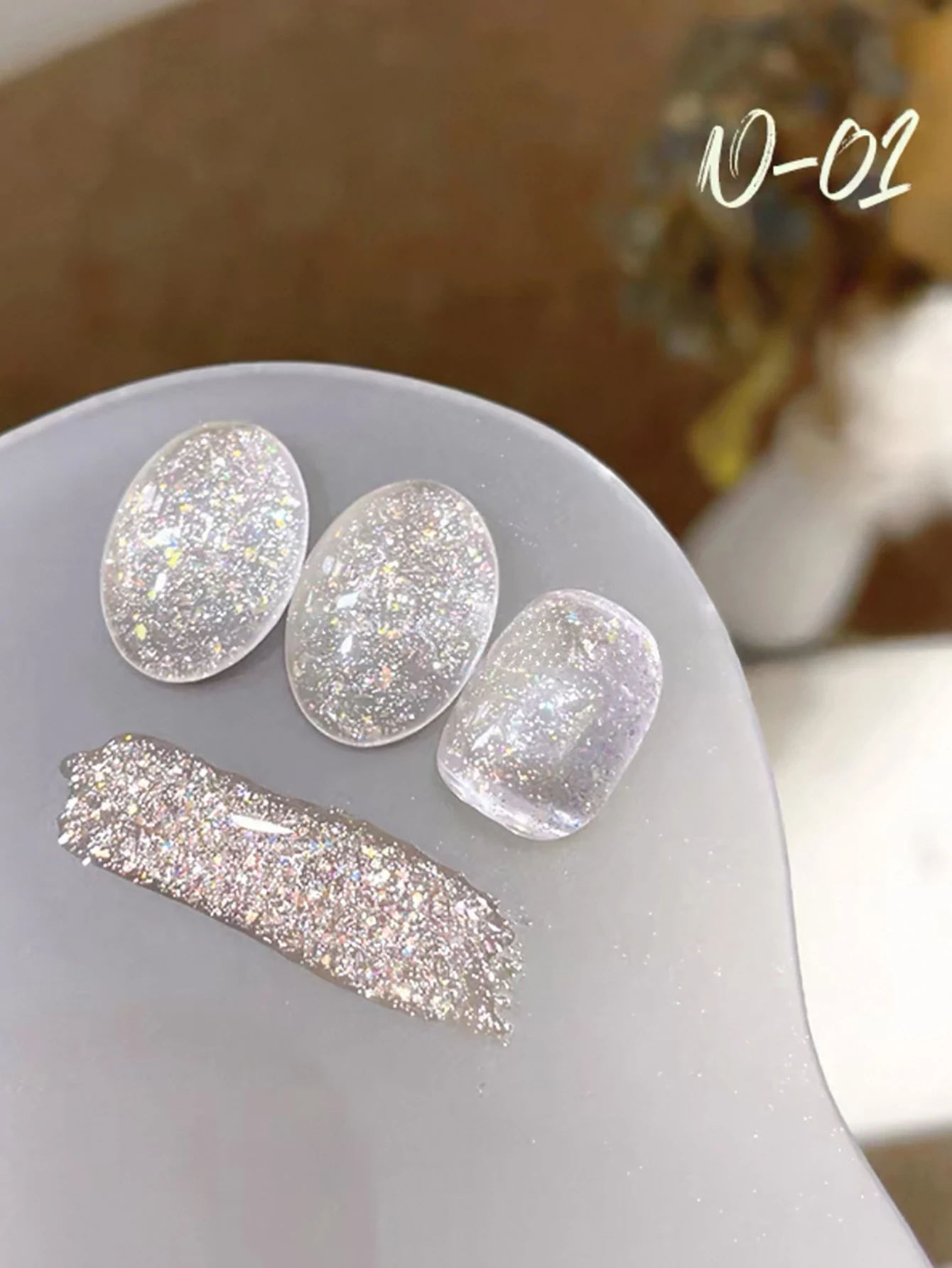 1-12pcs WS 폭발성 플래시 스타 원사 깨진 다이아몬드 젤 매니큐어 새로운 얼음 투명 핑크 화이트 블루 네일 아트 네일 용품