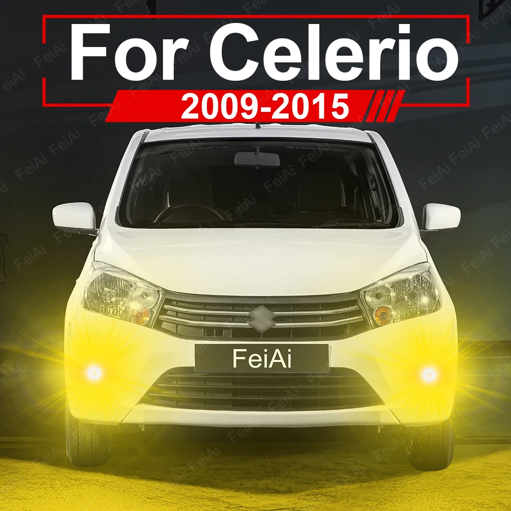 

For Suzuki Celerio Fog Lights Dual Color LED Front Fog Light 2009-2015 Celerio Accessories 2010 2011 2012 2013 2014 Lemon Green