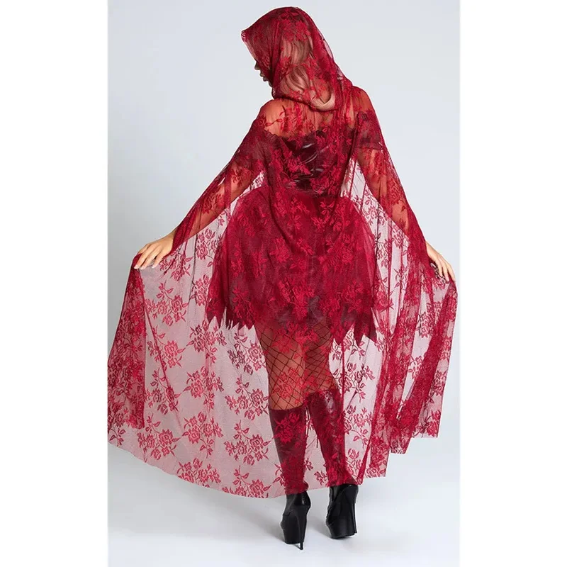 섹시한 동화 빨간 망토 나이트클럽 판타지아 의상 할로윈 카니발 파티 피 묻은 뱀파이어 코스프레 드레스 ir;l5