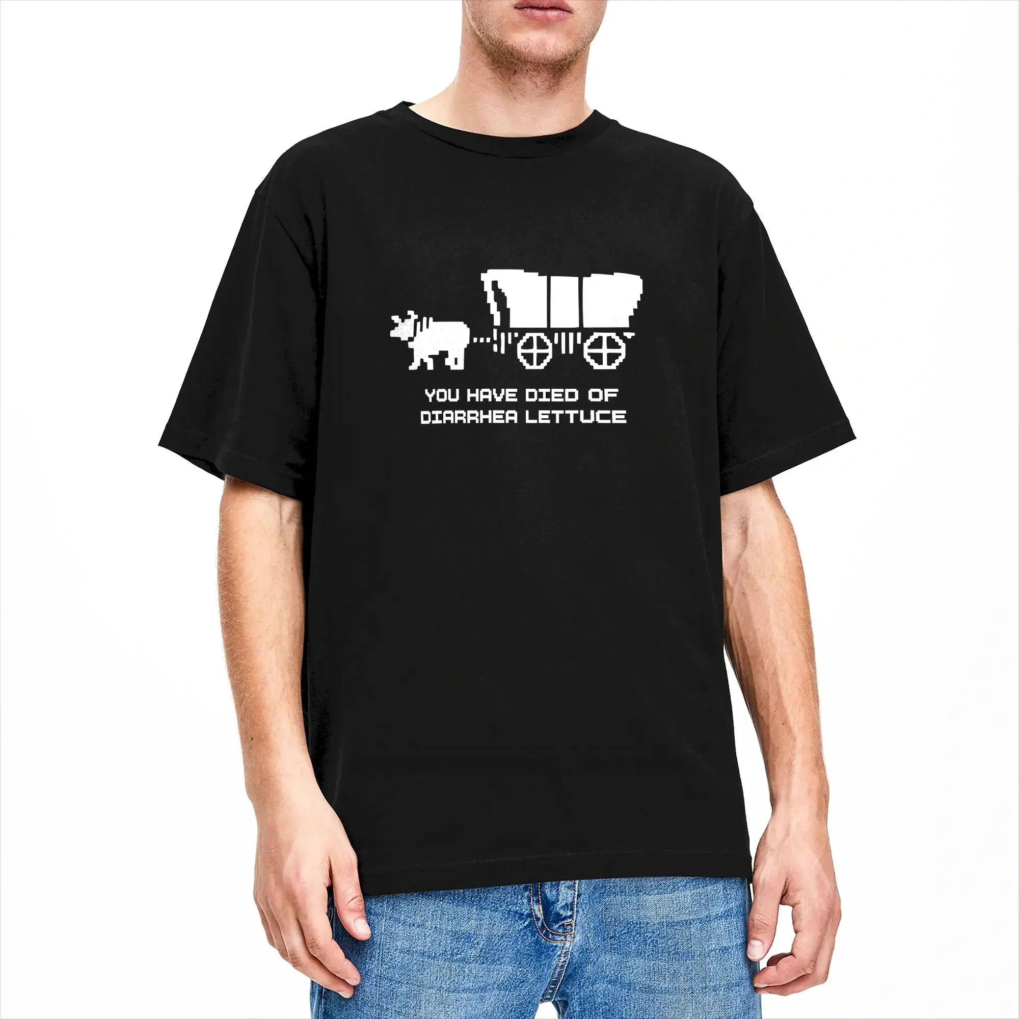 You Have Died of Diarrhea Lettuce Cotton T Shirt For Men Beach  Y2K Basic T-Shirts Hipster Tee Shirt Oversize Cheap Tops