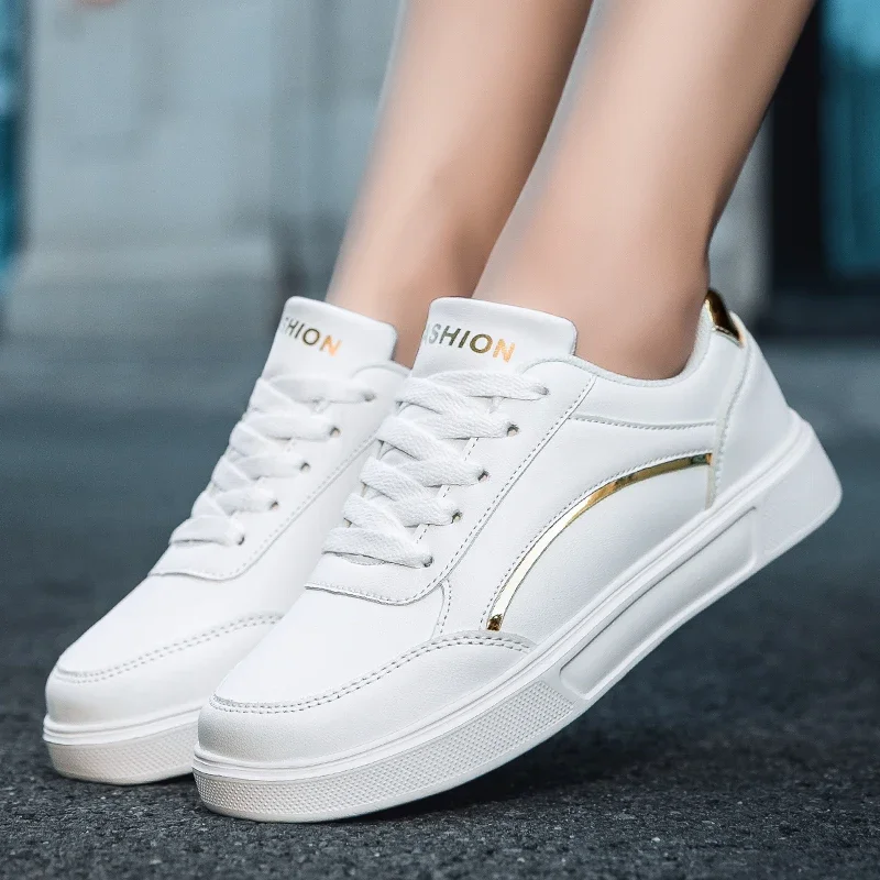 White Sneakers Women Spring Autumn Sports Skateboard Shoes Fashion Comfortable Leather Sneakers Shoes Outdoor Casual Shoes Women