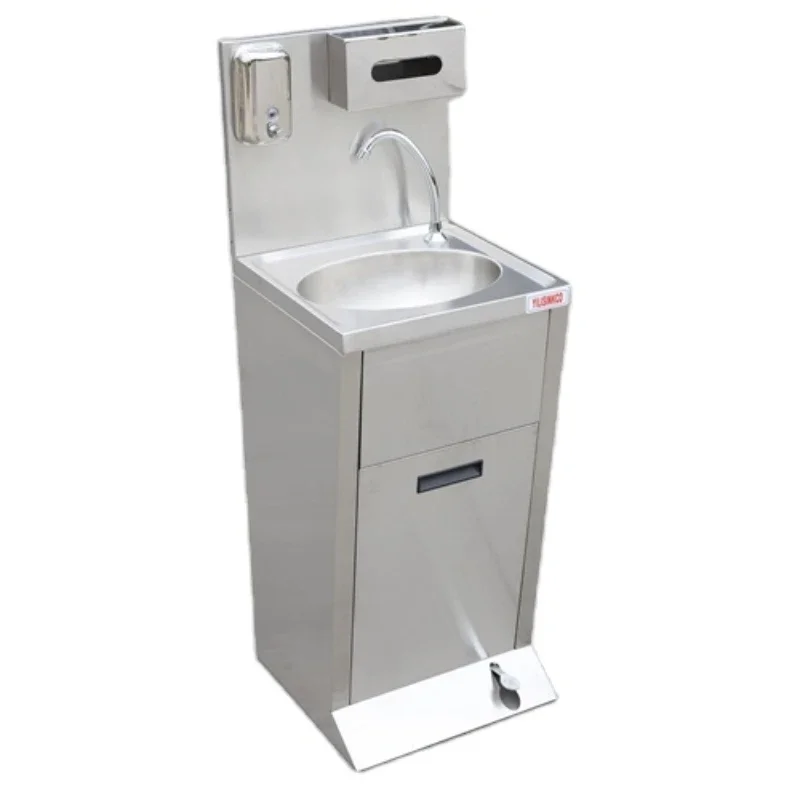 America Style Commercial Hotel Portable Foot-operated Sinks Stainless Steel Hand Wash Basin