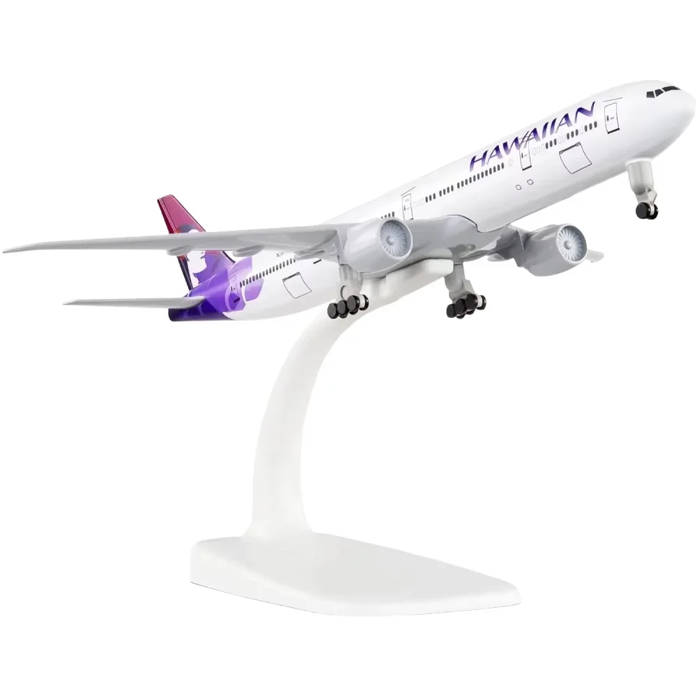 20cm Hawaiian B777 Alloy Airplane Models 1/300 Scale Aircraft Model Diecast Kit with Stand Display Collection or Aviation Gift