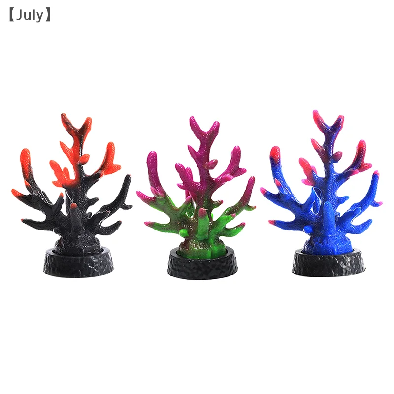 2 Pcs Creative Simulation Mini Coral Reef Aquarium Ornaments Fish Tank Decorations Home Tank Landscape Decor Accessories