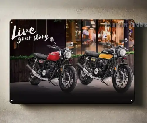 Cb350rs Cafe Racer Motorcycle Metal Poster Tin Sign 20x30cm-aluminum