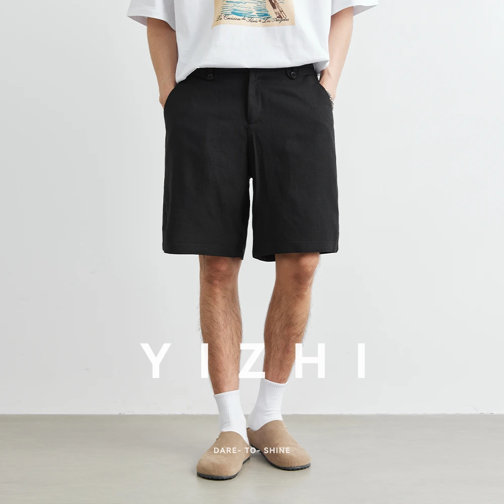 2025 Summer New Men's Lyocell Tencel Casual Shorts Loose and Comfortable Linen Shorts Slim Fit Retro Men's Shorts Clothing