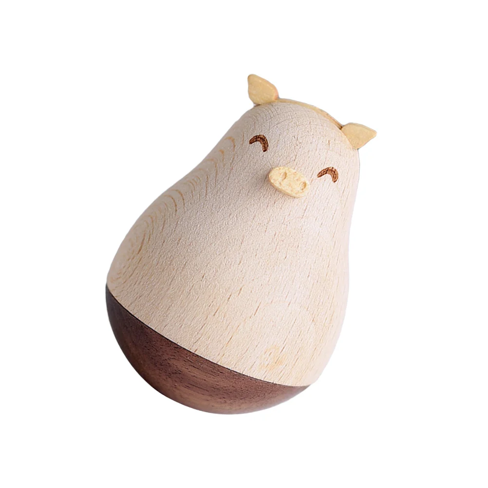 

Wooden Tumbler Animal Cartoon Decorations Handmade Resin Process Vivid Shape Interesting Educational Tool Home Desk Ornament